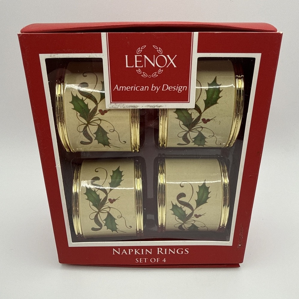 Lenox Holiday -American By Design Nouveau Napkin Rings Set Of 4